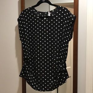 LE3NO polka dot shirt